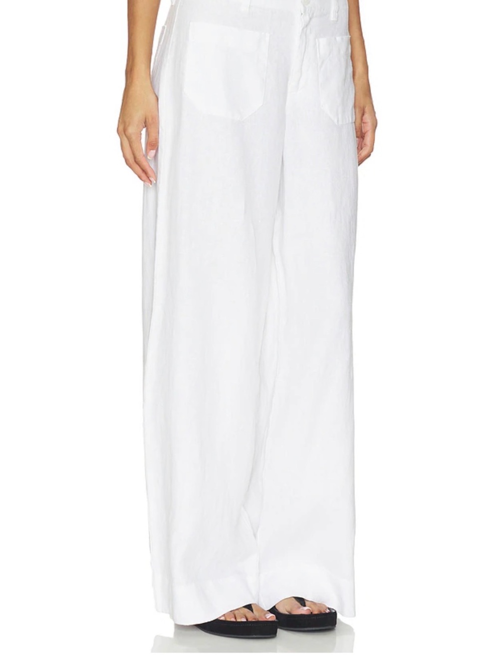 Sanctuary -The Linen Marine Wide Leg Pant in White - 31